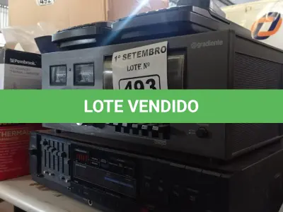 LOTE 493 - 01 RECEIVER, 01 TAPE DECK E 02 GRAVADORES. (NO ESTADO) ATENÇÃO! FAZER A VISITAÇÃO ANTES DE ARREMATAR, NÃO SABEMOS SE FUNCIONA. LEILÃO NÃO TEM GARANTIA E NEM DEVOLUÇÃO, SUJEITO A POSSÍVEIS AVARIAS VISÍVEIS/OCULTAS E/OU AUSÊNCIA DE COMPONENTES.