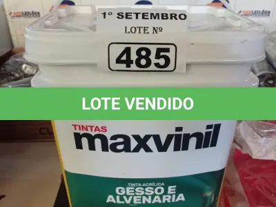 LOTE 485 - 01 BALDE DE TINTA MAXIVINIL ACRÍLICA GESSO E ALVENARIA INTERIORES 18L NA COR FOSCO BRANCO NEVE. (NO ESTADO) ATENÇÃO! FAZER A VISITAÇÃO ANTES DE ARREMATAR, NÃO SABEMOS SE FUNCIONA. LEILÃO NÃO TEM GARANTIA E NEM DEVOLUÇÃO, SUJEITO A POSSÍVEIS AVARIAS VISÍVEIS/OCULTAS E/OU AUSÊNCIA DE COMPONENTES.