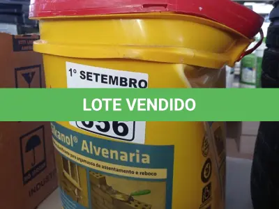 LOTE 356 - 01 BALDE DE SIKANOL ALVENARIA 18L, ADITIVO PLASTIFICANTE PARA ARGAMASSA DE ASSENTAMENTO E REBOCO. (NO ESTADO) ATENÇÃO! FAZER A VISITAÇÃO ANTES DE ARREMATAR, NÃO SABEMOS SE FUNCIONA. LEILÃO NÃO TEM GARANTIA E NEM DEVOLUÇÃO, SUJEITO A POSSÍVEIS AVARIAS VISÍVEIS/OCULTAS E/OU AUSÊNCIA DE COMPONENTES.