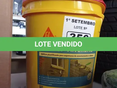 LOTE 356 - 01 BALDE DE SIKANOL ALVENARIA 18L, ADITIVO PLASTIFICANTE PARA ARGAMASSA DE ASSENTAMENTO E REBOCO. (NO ESTADO) ATENÇÃO! FAZER A VISITAÇÃO ANTES DE ARREMATAR, NÃO SABEMOS SE FUNCIONA. LEILÃO NÃO TEM GARANTIA E NEM DEVOLUÇÃO, SUJEITO A POSSÍVEIS AVARIAS VISÍVEIS/OCULTAS E/OU AUSÊNCIA DE COMPONENTES.