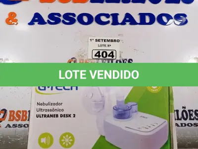 LOTE 404 - 01 NEBULIZADOR ULTRASSÓNICO ULTRANEB DESK2. (NO ESTADO) ATENÇÃO! FAZER A VISITAÇÃO ANTES DE ARREMATAR, NÃO SABEMOS SE FUNCIONA. LEILÃO NÃO TEM GARANTIA E NEM DEVOLUÇÃO, SUJEITO A POSSÍVEIS AVARIAS VISÍVEIS/OCULTAS E/OU AUSÊNCIA DE COMPONENTES.