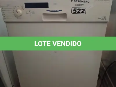 LOTE 522 - 01 LAVA LOUÇAS MARCA BRASTEMP. (NO ESTADO) ATENÇÃO! FAZER A VISITAÇÃO ANTES DE ARREMATAR, NÃO SABEMOS SE FUNCIONA. LEILÃO NÃO TEM GARANTIA E NEM DEVOLUÇÃO, SUJEITO A POSSÍVEIS AVARIAS VISÍVEIS/OCULTAS E/OU AUSÊNCIA DE COMPONENTES.