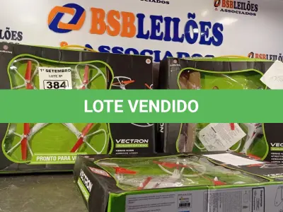 LOTE 384 - 03 QUADRICOPTERO VECTRON. (NO ESTADO) ATENÇÃO! FAZER A VISITAÇÃO ANTES DE ARREMATAR, NÃO SABEMOS SE FUNCIONA. LEILÃO NÃO TEM GARANTIA E NEM DEVOLUÇÃO, SUJEITO A POSSÍVEIS AVARIAS VISÍVEIS/OCULTAS E/OU AUSÊNCIA DE COMPONENTES.