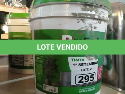 LOTE 295 - 01 BALDE DE TINTA ACRÍLICA INTERIORES 18L NA COR CONCRETO FOSCO. (NO ESTADO) ATENÇÃO! FAZER A VISITAÇÃO ANTES DE ARREMATAR, NÃO SABEMOS SE FUNCIONA. LEILÃO NÃO TEM GARANTIA E NEM DEVOLUÇÃO, SUJEITO A POSSÍVEIS AVARIAS VISÍVEIS/OCULTAS E/OU AUSÊNCIA DE COMPONENTES.