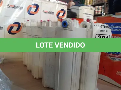 LOTE 304 - 10 FILTROS PARA CAIXA D’AGUA TIPO CAVALETE. (NO ESTADO) ATENÇÃO! FAZER A VISITAÇÃO ANTES DE ARREMATAR, NÃO SABEMOS SE FUNCIONA. LEILÃO NÃO TEM GARANTIA E NEM DEVOLUÇÃO, SUJEITO A POSSÍVEIS AVARIAS VISÍVEIS/OCULTAS E/OU AUSÊNCIA DE COMPONENTES.