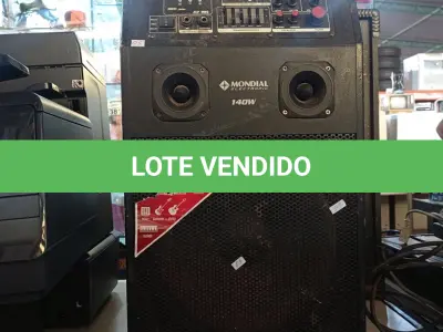 LOTE 466 - 01 CAIXA DE SOM AMPLIFICADA MONDIAL. (NO ESTADO) ATENÇÃO! FAZER A VISITAÇÃO ANTES DE ARREMATAR, NÃO SABEMOS SE FUNCIONA. LEILÃO NÃO TEM GARANTIA E NEM DEVOLUÇÃO, SUJEITO A POSSÍVEIS AVARIAS VISÍVEIS/OCULTAS E/OU AUSÊNCIA DE COMPONENTES.