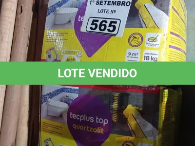 LOTE 565 - 02 CAIXAS DE ARGAMASSA POLIMÉRICA TECPLUS TOP QUARTZOLIT 18KG. (NO ESTADO) ATENÇÃO! FAZER A VISITAÇÃO ANTES DE ARREMATAR, NÃO SABEMOS SE FUNCIONA. LEILÃO NÃO TEM GARANTIA E NEM DEVOLUÇÃO, SUJEITO A POSSÍVEIS AVARIAS VISÍVEIS/OCULTAS E/OU AUSÊNCIA DE COMPONENTES.