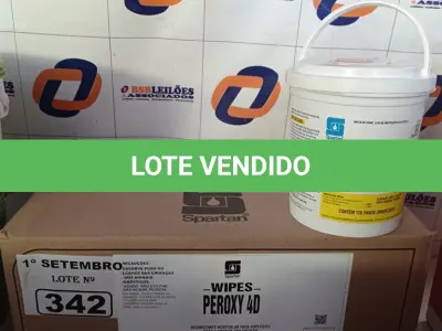LOTE 342 - 01 CAIXA DE PEROXY 4D, DESINFETANTE HOSPITALAR PARA SUPERFÍCIES FIXAS E ARTIGOS NÃO CRÍTICOS COM 06 POTES CADA. (NO ESTADO) ATENÇÃO! FAZER A VISITAÇÃO ANTES DE ARREMATAR, NÃO SABEMOS SE FUNCIONA. LEILÃO NÃO TEM GARANTIA E NEM DEVOLUÇÃO, SUJEITO A POSSÍVEIS AVARIAS VISÍVEIS/OCULTAS E/OU AUSÊNCIA DE COMPONENTES.