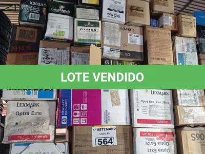 LOTE 564 - 01 LOTE COM GRANDE QUANTIDADE DE TONERS MARCAS E MODELOS DIVERSOS. (NO ESTADO) ATENÇÃO! FAZER A VISITAÇÃO ANTES DE ARREMATAR, NÃO SABEMOS SE FUNCIONA. LEILÃO NÃO TEM GARANTIA E NEM DEVOLUÇÃO, SUJEITO A POSSÍVEIS AVARIAS VISÍVEIS/OCULTAS E/OU AUSÊNCIA DE COMPONENTES.