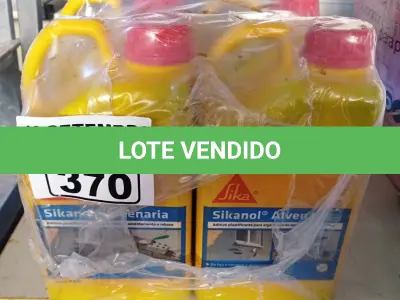 LOTE 370 - 04 GALÕES DE SIKANOL ALVENARIA 3,6L, ADITIVO PLASTIFICANTE PARA ARGAMASSA DE ASSENTAMENTO E REBOCO. (NO ESTADO) ATENÇÃO! FAZER A VISITAÇÃO ANTES DE ARREMATAR, NÃO SABEMOS SE FUNCIONA. LEILÃO NÃO TEM GARANTIA E NEM DEVOLUÇÃO, SUJEITO A POSSÍVEIS AVARIAS VISÍVEIS/OCULTAS E/OU AUSÊNCIA DE COMPONENTES.
