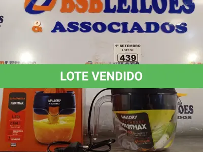 LOTE 439 - 01 ESPREMEDOR FRUITMAX MALLORY 1,20L DE CAPACIDADE 127V. (NO ESTADO) ATENÇÃO! FAZER A VISITAÇÃO ANTES DE ARREMATAR, NÃO SABEMOS SE FUNCIONA. LEILÃO NÃO TEM GARANTIA E NEM DEVOLUÇÃO, SUJEITO A POSSÍVEIS AVARIAS VISÍVEIS/OCULTAS E/OU AUSÊNCIA DE COMPONENTES.