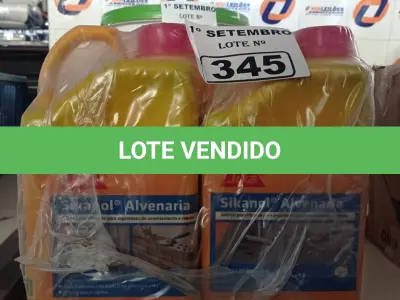 LOTE 345 - 04 GALÕES DE SIKANOL ALVENARIA 3,6L, ADITIVO PLASTIFICANTE PARA ARGAMASSA DE ASSENTAMENTO E REBOCO. (NO ESTADO) ATENÇÃO! FAZER A VISITAÇÃO ANTES DE ARREMATAR, NÃO SABEMOS SE FUNCIONA. LEILÃO NÃO TEM GARANTIA E NEM DEVOLUÇÃO, SUJEITO A POSSÍVEIS AVARIAS VISÍVEIS/OCULTAS E/OU AUSÊNCIA DE COMPONENTES.