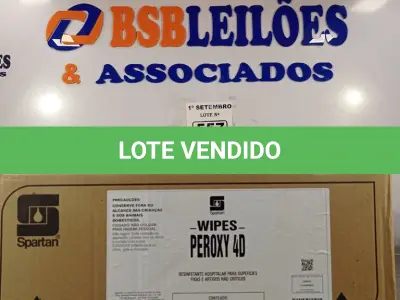 LOTE 557 - 01 CAIXA DE PEROXY 4D, DESINFETANTE HOSPITALAR PARA SUPERFÍCIES FIXAS E ARTIGOS NÃO CRÍTICOS COM 06 POTES CADA. (NO ESTADO) ATENÇÃO! FAZER A VISITAÇÃO ANTES DE ARREMATAR, NÃO SABEMOS SE FUNCIONA. LEILÃO NÃO TEM GARANTIA E NEM DEVOLUÇÃO, SUJEITO A POSSÍVEIS AVARIAS VISÍVEIS/OCULTAS E/OU AUSÊNCIA DE COMPONENTES.