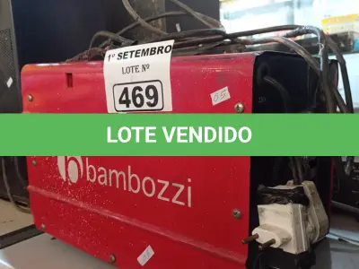 LOTE 469 - 01 MÁQUINA DE SOLDA BAMBOZZI 250. (NO ESTADO) ATENÇÃO! FAZER A VISITAÇÃO ANTES DE ARREMATAR, NÃO SABEMOS SE FUNCIONA. LEILÃO NÃO TEM GARANTIA E NEM DEVOLUÇÃO, SUJEITO A POSSÍVEIS AVARIAS VISÍVEIS/OCULTAS E/OU AUSÊNCIA DE COMPONENTES.
