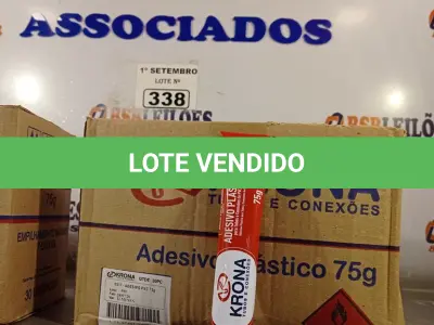 LOTE 338 - 01 LOTE COM VÁRIAS BISNAGAS DE ADESIVO PLÁSTICO PARA TUBOS E CONEXÕES DE PVC RÍGIDO. (NO ESTADO) ATENÇÃO! FAZER A VISITAÇÃO ANTES DE ARREMATAR, NÃO SABEMOS SE FUNCIONA. LEILÃO NÃO TEM GARANTIA E NEM DEVOLUÇÃO, SUJEITO A POSSÍVEIS AVARIAS VISÍVEIS/OCULTAS E/OU AUSÊNCIA DE COMPONENTES.