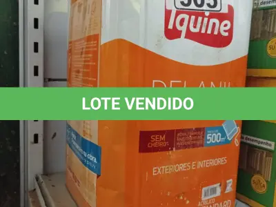 LOTE 505 - 01 LATA DE TINTA IQUINE DELANIL RENDE MUITO EXTERIORES/ INTERIORES ACRÍLICO STANDARD 18L NA COR ARARA AZUL. (NO ESTADO) ATENÇÃO! FAZER A VISITAÇÃO ANTES DE ARREMATAR, NÃO SABEMOS SE FUNCIONA. LEILÃO NÃO TEM GARANTIA E NEM DEVOLUÇÃO, SUJEITO A POSSÍVEIS AVARIAS VISÍVEIS/OCULTAS E/OU AUSÊNCIA DE COMPONENTES.