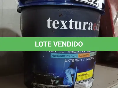 LOTE 552 - 01 BALDE DE REVESTIMENTO TEXTURIZADO HIDRORREPELENTE ANTIMOFO COR BRANCO BASE 25KG. (NO ESTADO) ATENÇÃO! FAZER A VISITAÇÃO ANTES DE ARREMATAR, NÃO SABEMOS SE FUNCIONA. LEILÃO NÃO TEM GARANTIA E NEM DEVOLUÇÃO, SUJEITO A POSSÍVEIS AVARIAS VISÍVEIS/OCULTAS E/OU AUSÊNCIA DE COMPONENTES.