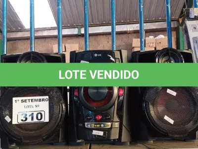 LOTE 310 - 01 APARELHO DE SOM 3X1 MARCA LG. (NO ESTADO) ATENÇÃO! FAZER A VISITAÇÃO ANTES DE ARREMATAR, NÃO SABEMOS SE FUNCIONA. LEILÃO NÃO TEM GARANTIA E NEM DEVOLUÇÃO, SUJEITO A POSSÍVEIS AVARIAS VISÍVEIS/OCULTAS E/OU AUSÊNCIA DE COMPONENTES.