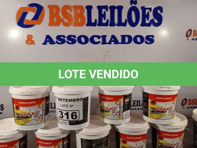 LOTE 316 - 10 QUILOS DE REJUNTAMENTO ACRÍLICO SUPER JUNTA. (NO ESTADO) ATENÇÃO! FAZER A VISITAÇÃO ANTES DE ARREMATAR, NÃO SABEMOS SE FUNCIONA. LEILÃO NÃO TEM GARANTIA E NEM DEVOLUÇÃO, SUJEITO A POSSÍVEIS AVARIAS VISÍVEIS/OCULTAS E/OU AUSÊNCIA DE COMPONENTES.