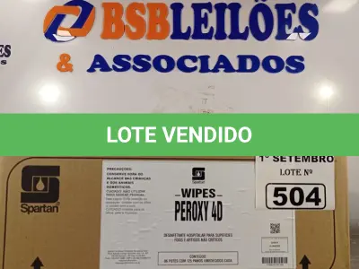 LOTE 504 - 01 CAIXA DE PEROXY 4D, DESINFETANTE HOSPITALAR PARA SUPERFÍCIES FIXAS E ARTIGOS NÃO CRÍTICOS COM 06 POTES CADA. (NO ESTADO) ATENÇÃO! FAZER A VISITAÇÃO ANTES DE ARREMATAR, NÃO SABEMOS SE FUNCIONA. LEILÃO NÃO TEM GARANTIA E NEM DEVOLUÇÃO, SUJEITO A POSSÍVEIS AVARIAS VISÍVEIS/OCULTAS E/OU AUSÊNCIA DE COMPONENTES.