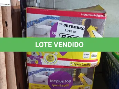 LOTE 565 - 02 CAIXAS DE ARGAMASSA POLIMÉRICA TECPLUS TOP QUARTZOLIT 18KG. (NO ESTADO) ATENÇÃO! FAZER A VISITAÇÃO ANTES DE ARREMATAR, NÃO SABEMOS SE FUNCIONA. LEILÃO NÃO TEM GARANTIA E NEM DEVOLUÇÃO, SUJEITO A POSSÍVEIS AVARIAS VISÍVEIS/OCULTAS E/OU AUSÊNCIA DE COMPONENTES.