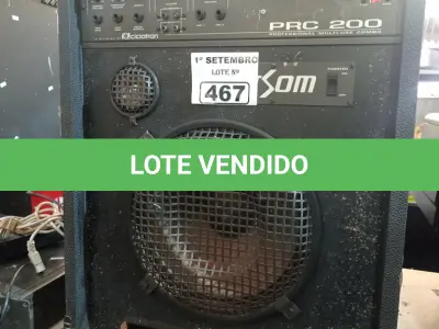 LOTE 467 - 01 CAIXA DE SOM AMPLIFICADA WATTISOM PRC200. (NO ESTADO) ATENÇÃO! FAZER A VISITAÇÃO ANTES DE ARREMATAR, NÃO SABEMOS SE FUNCIONA. LEILÃO NÃO TEM GARANTIA E NEM DEVOLUÇÃO, SUJEITO A POSSÍVEIS AVARIAS VISÍVEIS/OCULTAS E/OU AUSÊNCIA DE COMPONENTES.