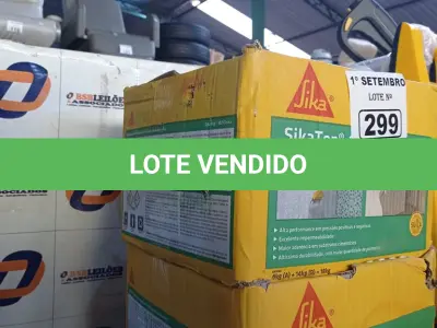 LOTE 299 - 02 CAIXAS COM SIKA TOP 107 CINZA 18KG, ARGAMASSA POLIMÉRICA IMPERMEABILIZANTE DE ALTO DESEMPENHO. (NO ESTADO) ATENÇÃO! FAZER A VISITAÇÃO ANTES DE ARREMATAR, NÃO SABEMOS SE FUNCIONA. LEILÃO NÃO TEM GARANTIA E NEM DEVOLUÇÃO, SUJEITO A POSSÍVEIS AVARIAS VISÍVEIS/OCULTAS E/OU AUSÊNCIA DE COMPONENTES.