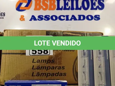 LOTE 558 - 01 LOTE COM VÁRIAS LÂMPADAS DE VAPOR METÁLICO E REATORES MARCAS E MODELOS DIVERSOS. (NO ESTADO) ATENÇÃO! FAZER A VISITAÇÃO ANTES DE ARREMATAR, NÃO SABEMOS SE FUNCIONA. LEILÃO NÃO TEM GARANTIA E NEM DEVOLUÇÃO, SUJEITO A POSSÍVEIS AVARIAS VISÍVEIS/OCULTAS E/OU AUSÊNCIA DE COMPONENTES.
