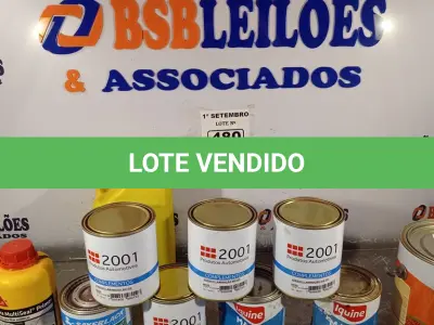 LOTE 480 - 04 LATAS DE ADESIVO PARA LAMINAÇÃO 900GR, 01 LATA DE MASSA PARA MADEIRA, 02 LATAS DE MASSA CORRIDA 1,35KG, 01 FRASCO DE PRIMER PARA FITAS ASFÁLTICAS 1 LITRO, 01 GALÃO DE VEDALIT E 01 GALÃO DE ESMALTE SINTÉTICO IQUINE 3,6L NA COR VERMELHO VINHO. (NO ESTADO) ATENÇÃO! FAZER A VISITAÇÃO ANTES DE ARREMATAR, NÃO SABEMOS SE FUNCIONA. LEILÃO NÃO TEM GARANTIA E NEM DEVOLUÇÃO, SUJEITO A POSSÍVEIS AVARIAS VISÍVEIS/OCULTAS E/OU AUSÊNCIA DE COMPONENTES.