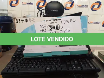 LOTE 368 - 01 ASPIRADOR DE PÓ MARCA ELECTROLUX, 01 ANTENA INTERNA E VÁRIOS TECLADOS PARA PC MARCAS E MODELOS DIVERSOS. (NO ESTADO) ATENÇÃO! FAZER A VISITAÇÃO ANTES DE ARREMATAR, NÃO SABEMOS SE FUNCIONA. LEILÃO NÃO TEM GARANTIA E NEM DEVOLUÇÃO, SUJEITO A POSSÍVEIS AVARIAS VISÍVEIS/OCULTAS E/OU AUSÊNCIA DE COMPONENTES.