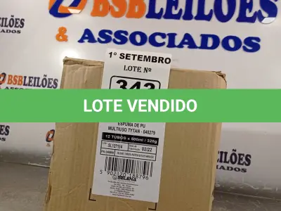 LOTE 343 - 12 TUBOS DE ESPUMA PU MULTIUSO TYTAN. (NO ESTADO) ATENÇÃO! FAZER A VISITAÇÃO ANTES DE ARREMATAR, NÃO SABEMOS SE FUNCIONA. LEILÃO NÃO TEM GARANTIA E NEM DEVOLUÇÃO, SUJEITO A POSSÍVEIS AVARIAS VISÍVEIS/OCULTAS E/OU AUSÊNCIA DE COMPONENTES.