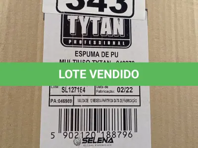 LOTE 343 - 12 TUBOS DE ESPUMA PU MULTIUSO TYTAN. (NO ESTADO) ATENÇÃO! FAZER A VISITAÇÃO ANTES DE ARREMATAR, NÃO SABEMOS SE FUNCIONA. LEILÃO NÃO TEM GARANTIA E NEM DEVOLUÇÃO, SUJEITO A POSSÍVEIS AVARIAS VISÍVEIS/OCULTAS E/OU AUSÊNCIA DE COMPONENTES.