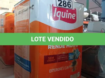 LOTE 286 - 01 LATA DE TINTA IQUINE DELANIL RENDE MUITO EXTERIORES/ INTERIORES ACRÍLICO STANDARD 18L NA COR BOI CAPRICHOSO. (NO ESTADO) ATENÇÃO! FAZER A VISITAÇÃO ANTES DE ARREMATAR, NÃO SABEMOS SE FUNCIONA. LEILÃO NÃO TEM GARANTIA E NEM DEVOLUÇÃO, SUJEITO A POSSÍVEIS AVARIAS VISÍVEIS/OCULTAS E/OU AUSÊNCIA DE COMPONENTES.