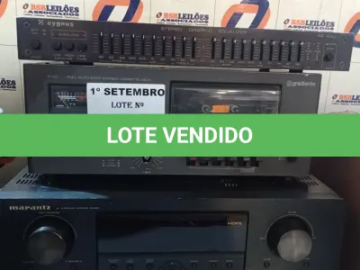 LOTE 460 - 01 EQUALIZADOR, 01 TAPE DECK E 01 RECEIVER MARANTZ. (NO ESTADO) ATENÇÃO! FAZER A VISITAÇÃO ANTES DE ARREMATAR, NÃO SABEMOS SE FUNCIONA. LEILÃO NÃO TEM GARANTIA E NEM DEVOLUÇÃO, SUJEITO A POSSÍVEIS AVARIAS VISÍVEIS/OCULTAS E/OU AUSÊNCIA DE COMPONENTES.