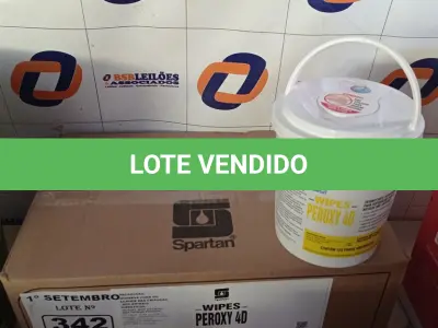 LOTE 342 - 01 CAIXA DE PEROXY 4D, DESINFETANTE HOSPITALAR PARA SUPERFÍCIES FIXAS E ARTIGOS NÃO CRÍTICOS COM 06 POTES CADA. (NO ESTADO) ATENÇÃO! FAZER A VISITAÇÃO ANTES DE ARREMATAR, NÃO SABEMOS SE FUNCIONA. LEILÃO NÃO TEM GARANTIA E NEM DEVOLUÇÃO, SUJEITO A POSSÍVEIS AVARIAS VISÍVEIS/OCULTAS E/OU AUSÊNCIA DE COMPONENTES.