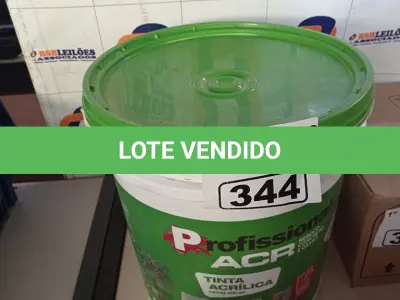 LOTE 344 - 01 BALDE DE TINTA ACRÍLICA INTERIORES 18L NA COR CONCRETO FOSCO. (NO ESTADO) ATENÇÃO! FAZER A VISITAÇÃO ANTES DE ARREMATAR, NÃO SABEMOS SE FUNCIONA. LEILÃO NÃO TEM GARANTIA E NEM DEVOLUÇÃO, SUJEITO A POSSÍVEIS AVARIAS VISÍVEIS/OCULTAS E/OU AUSÊNCIA DE COMPONENTES.