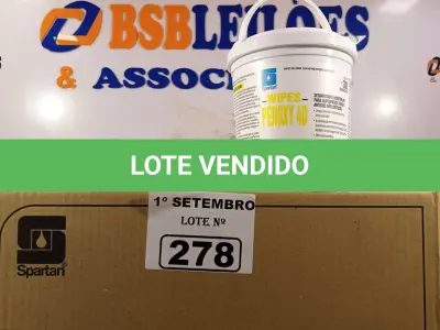 LOTE 278 - 01 CAIXA DE PEROXY 4D, DESINFETANTE HOSPITALAR PARA SUPERFÍCIES FIXAS E ARTIGOS NÃO CRÍTICOS COM 06 POTES CADA. (NO ESTADO) ATENÇÃO! FAZER A VISITAÇÃO ANTES DE ARREMATAR, NÃO SABEMOS SE FUNCIONA. LEILÃO NÃO TEM GARANTIA E NEM DEVOLUÇÃO, SUJEITO A POSSÍVEIS AVARIAS VISÍVEIS/OCULTAS E/OU AUSÊNCIA DE COMPONENTES.