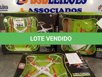 LOTE 384 - 03 QUADRICOPTERO VECTRON. (NO ESTADO) ATENÇÃO! FAZER A VISITAÇÃO ANTES DE ARREMATAR, NÃO SABEMOS SE FUNCIONA. LEILÃO NÃO TEM GARANTIA E NEM DEVOLUÇÃO, SUJEITO A POSSÍVEIS AVARIAS VISÍVEIS/OCULTAS E/OU AUSÊNCIA DE COMPONENTES.