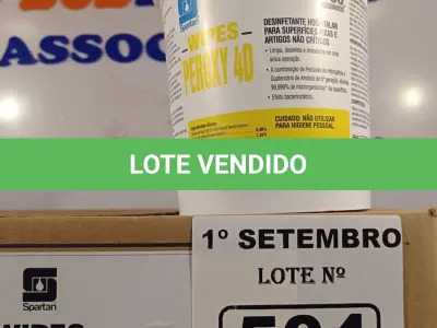 LOTE 504 - 01 CAIXA DE PEROXY 4D, DESINFETANTE HOSPITALAR PARA SUPERFÍCIES FIXAS E ARTIGOS NÃO CRÍTICOS COM 06 POTES CADA. (NO ESTADO) ATENÇÃO! FAZER A VISITAÇÃO ANTES DE ARREMATAR, NÃO SABEMOS SE FUNCIONA. LEILÃO NÃO TEM GARANTIA E NEM DEVOLUÇÃO, SUJEITO A POSSÍVEIS AVARIAS VISÍVEIS/OCULTAS E/OU AUSÊNCIA DE COMPONENTES.