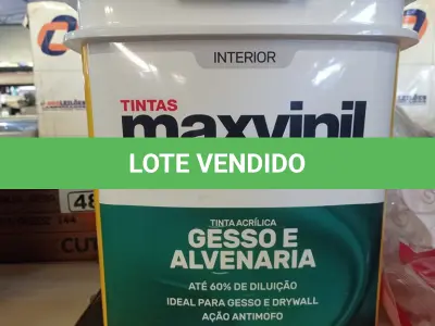 LOTE 485 - 01 BALDE DE TINTA MAXIVINIL ACRÍLICA GESSO E ALVENARIA INTERIORES 18L NA COR FOSCO BRANCO NEVE. (NO ESTADO) ATENÇÃO! FAZER A VISITAÇÃO ANTES DE ARREMATAR, NÃO SABEMOS SE FUNCIONA. LEILÃO NÃO TEM GARANTIA E NEM DEVOLUÇÃO, SUJEITO A POSSÍVEIS AVARIAS VISÍVEIS/OCULTAS E/OU AUSÊNCIA DE COMPONENTES.