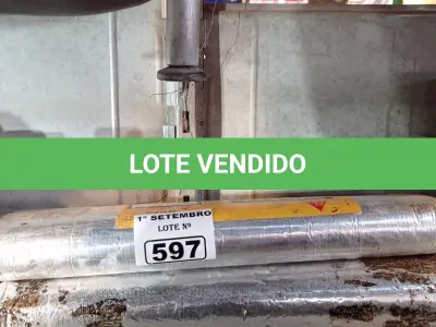 LOTE 597 - 02 ROLOS DE MANTA ASFÁLTICA MULTIUSO. (NO ESTADO) ATENÇÃO! FAZER A VISITAÇÃO ANTES DE ARREMATAR, NÃO SABEMOS SE FUNCIONA. LEILÃO NÃO TEM GARANTIA E NEM DEVOLUÇÃO, SUJEITO A POSSÍVEIS AVARIAS VISÍVEIS/OCULTAS E/OU AUSÊNCIA DE COMPONENTES.