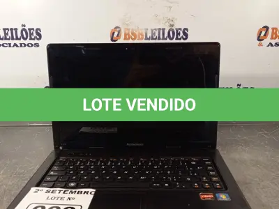 LOTE 009 - 01 NOTEBOOK MARCA LENOVO. (NO ESTADO) ATENÇÃO! FAZER A VISITAÇÃO ANTES DE ARREMATAR, NÃO SABEMOS SE FUNCIONA. LEILÃO NÃO TEM GARANTIA E NEM DEVOLUÇÃO, SUJEITO A POSSÍVEIS AVARIAS VISÍVEIS/OCULTAS E/OU AUSÊNCIA DE COMPONENTES.