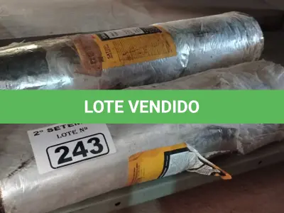 LOTE 243 - 02 ROLOS DE MANTA ASFÁLTICA MULTIUSO. (NO ESTADO) ATENÇÃO! FAZER A VISITAÇÃO ANTES DE ARREMATAR, NÃO SABEMOS SE FUNCIONA. LEILÃO NÃO TEM GARANTIA E NEM DEVOLUÇÃO, SUJEITO A POSSÍVEIS AVARIAS VISÍVEIS/OCULTAS E/OU AUSÊNCIA DE COMPONENTES.