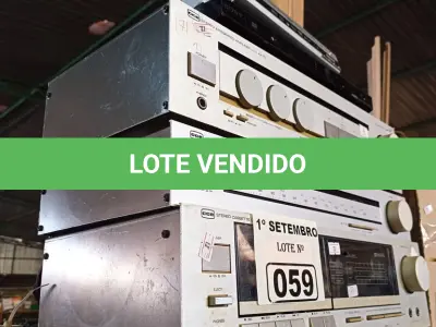LOTE 059 - 02 APARELHOS DE DVD MARCAS E MODELOS DIVERSOS, 01 STÉREO INTEGRATED AMPLIFIER X-10, 01 AM/FM STÉREO TUNER SX-10 E 01 STÉREO CASSETE DECK DX-20 MARCAS CCE. (NO ESTADO) ATENÇÃO! FAZER A VISITAÇÃO ANTES DE ARREMATAR, NÃO SABEMOS SE FUNCIONA. LEILÃO NÃO TEM GARANTIA E NEM DEVOLUÇÃO, SUJEITO A POSSÍVEIS AVARIAS VISÍVEIS/OCULTAS E/OU AUSÊNCIA DE COMPONENTES.