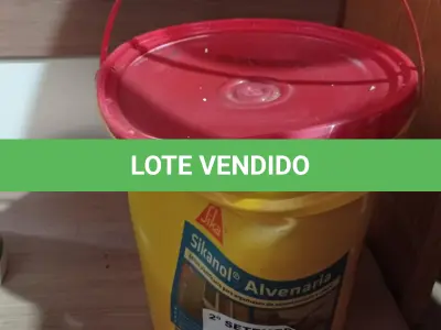 LOTE 254 - 01 BALDE DE SIKANOL ALVENARIA, ADITIVO PLASTIFICANTE PARA ARGAMASSA DE ASSENTAMENTO E REBOCO 18L. (NO ESTADO) ATENÇÃO! FAZER A VISITAÇÃO ANTES DE ARREMATAR, NÃO SABEMOS SE FUNCIONA. LEILÃO NÃO TEM GARANTIA E NEM DEVOLUÇÃO, SUJEITO A POSSÍVEIS AVARIAS VISÍVEIS/OCULTAS E/OU AUSÊNCIA DE COMPONENTES.