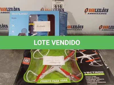 LOTE 616 - 01 DRONE E 01 QUADRICOPTERO COM AVARIAS. (NO ESTADO) ATENÇÃO! FAZER A VISITAÇÃO ANTES DE ARREMATAR, NÃO SABEMOS SE FUNCIONA. LEILÃO NÃO TEM GARANTIA E NEM DEVOLUÇÃO, SUJEITO A POSSÍVEIS AVARIAS VISÍVEIS/OCULTAS E/OU AUSÊNCIA DE COMPONENTES.