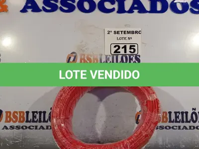 LOTE 215 - 01 ROLO DE CABO FLEXÍVEL 100M 1X2,5MM NA COR VERMELHA(NOVO). (NO ESTADO) ATENÇÃO! FAZER A VISITAÇÃO ANTES DE ARREMATAR, NÃO SABEMOS SE FUNCIONA. LEILÃO NÃO TEM GARANTIA E NEM DEVOLUÇÃO, SUJEITO A POSSÍVEIS AVARIAS VISÍVEIS/OCULTAS E/OU AUSÊNCIA DE COMPONENTES.