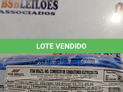 LOTE 175 - 01 ROLO DE CABO FLEXÍVEL 100M 1X2,5MM NA COR AZUL(NOVO). (NO ESTADO) ATENÇÃO! FAZER A VISITAÇÃO ANTES DE ARREMATAR, NÃO SABEMOS SE FUNCIONA. LEILÃO NÃO TEM GARANTIA E NEM DEVOLUÇÃO, SUJEITO A POSSÍVEIS AVARIAS VISÍVEIS/OCULTAS E/OU AUSÊNCIA DE COMPONENTES.