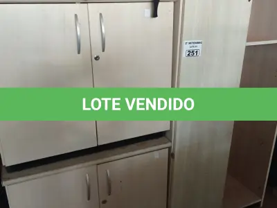 LOTE 251 - 02 ARMÁRIOS BAIXOS COM 02 PORTAS E 01 ARMÁRIO ALTO COM 01 PORTA E 01 PRATELEIRA. (NO ESTADO) ATENÇÃO! FAZER A VISITAÇÃO ANTES DE ARREMATAR, NÃO SABEMOS SE FUNCIONA. LEILÃO NÃO TEM GARANTIA E NEM DEVOLUÇÃO, SUJEITO A POSSÍVEIS AVARIAS VISÍVEIS/OCULTAS E/OU AUSÊNCIA DE COMPONENTES.