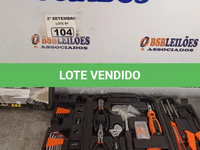 LOTE 104 - 01 KIT DE FERRAMENTAS COM 129 PEÇAS. (NO ESTADO) ATENÇÃO! FAZER A VISITAÇÃO ANTES DE ARREMATAR, NÃO SABEMOS SE FUNCIONA. LEILÃO NÃO TEM GARANTIA E NEM DEVOLUÇÃO, SUJEITO A POSSÍVEIS AVARIAS VISÍVEIS/OCULTAS E/OU AUSÊNCIA DE COMPONENTES.